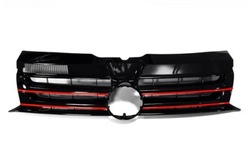 Решітка радіатора vw t5 09-15 badged with red trim фото №1