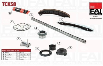 Набор цепи распределительный вал fai autoparts tck58 7701476597 фото №1