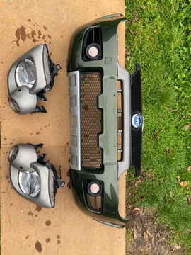 Fiat panda ii cross 4x4 05- бампер перед комплект з фарами i решітка фото №1