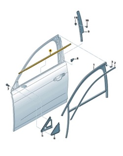Прокладка накладка скла ліва перед audi a6 c8 оригінал od aso фото №1
