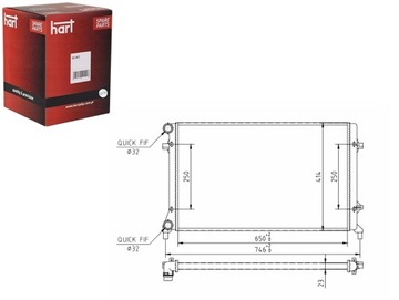 Радіаторів audi a3 1.6 fsi 16v 03- hart фото №1