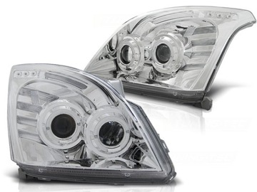 Лампи toyota land cruiser 120 03-09 кільця led хром фото №1