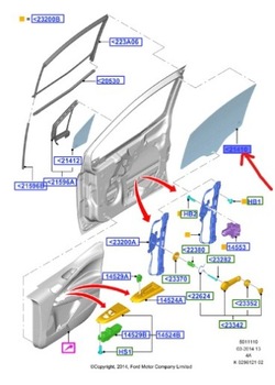 Скло бокова ліва ford tourneo courier 2014- оригінальний номер фото №1