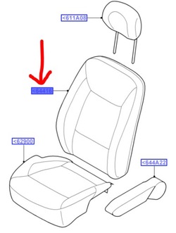 Покриття спинка сидіння водія galaxy mk3 08-10 фото №1