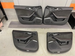 Боковина обивка дверь a6 s6 c7 компетиция алькантара красная nić bose фото №1