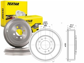 Textar комплект bębnów гальмівних 4615a127 mn10243 фото №1