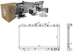 Радіаторів двигуна nissens 164000g010 130235 320037 фото №1