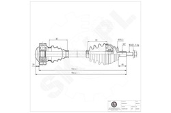 Полуось приводная seat altea 2.0 tdi 03.04-05.09 7n0407764b фото №1