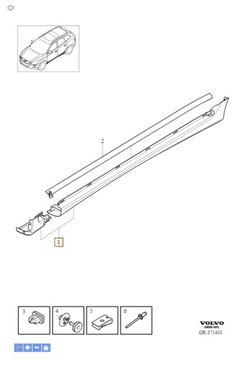 Планка пороговая правая volvo xc60 2009-2017 39838797 39819619 фото №1