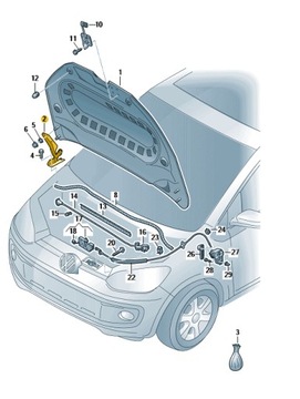 Петля капота vw up права aso фото №1