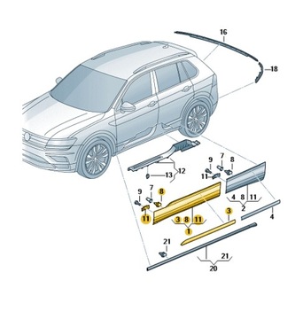 Планка двері лівий перед volkswagen tiguan allspace фото №1