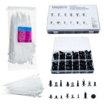Набір кліпси кліпсів автомобільних 240 szt + хомути затискні 2.5 100 100x фото №1