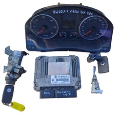 Vw golf v комп'ютер блок керування набір стартовий 1,9 tdi 03g906021na dsg bls фото №1