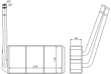 Nissens отопитель 235x120x48 land rover freela фото №1