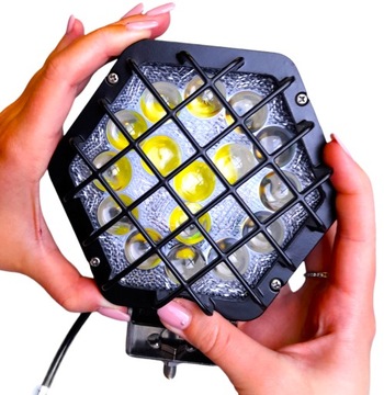 Лампа светодиодная рабочая 16 led 48w з защита offroad фото №1