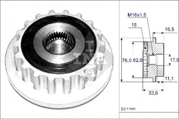 Ina колесо ременное генератора vw кондиционера фото №1