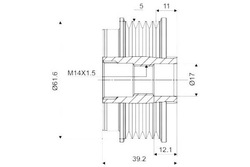 Valeo колесо пасове генератора alfa фото №1