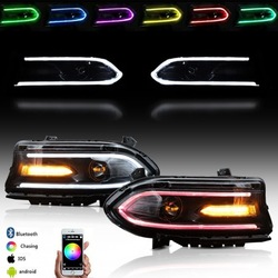 Лампы фары перед led rgb dodge charger 15-22 фото №1