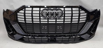 Бампер переднее перед 4xpdc решётка радиатора полный чёрный audi q3 83a s-line lx5h 18- фото №1