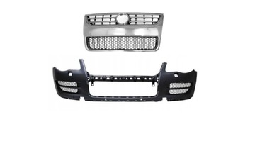 Vw touareg 7l 07 - 10 бампер переднє + решітка радіатора решітка хром нова фото №1
