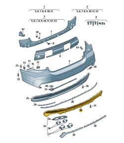 Спойлер нижний бампер зад заднего audi a7 c8 s7 оригинал aso фото №1