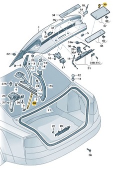 Амортизатор газовий кришки задньої audi a8 d4 aso оригінал новий 4h0827551b фото №1