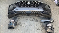 Hyundai santa fe 2019- бампер перед лампи led фото №1