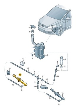 Насадка цилиндр омывателя фара vw touran l фото №1