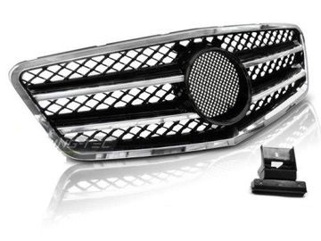 Решітка радіатора mercedes w212 09-13 amg стиль чорний хром фото №1