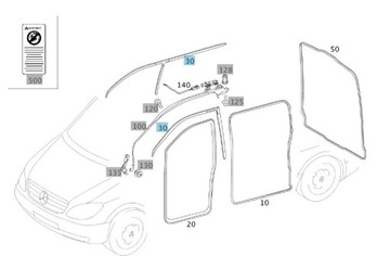 Прокладка дверь сдвижных верхняя наружная p mercedes vito w639 фото №1