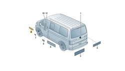 Надпись "transporter" чёрный сатиновый сторона правая oe: 7la853675hbus фото №1