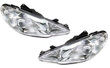 Комплект фары peugeot 206 h4 1998-2003 фото №1