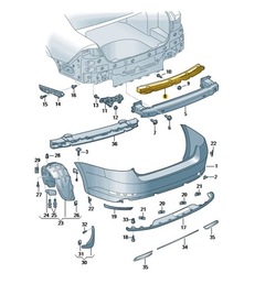 Skoda superb iii ковзун бампер зад універсал 3v9807863a фото №1