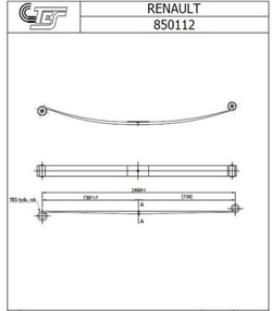 Ресора зад tes 8501120019 z/t фото №1