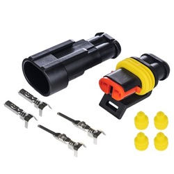 Разъём штекер соединитель герметичные superseal 2 pin набор фото №1