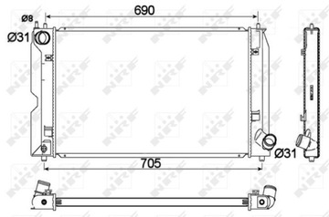 Радиаторов toyota corolla 1,4d4-d 04-07 nrf53765 фото №1