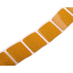 Лента отражающая жёлтая w segmentach ширина 5 cm 1 метр bieżący twy116 фото №1