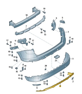 Спойлер заднего бампера нижний seat ateca оригинал фото №1