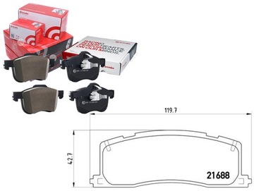 Гальмівні колодки гальмівні toyota previa 90-00 зад brembo + асистент kolizja #34 фото №1