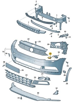 Заглушка розпилювач. фара. ліва vw passat b8 оригінальний номер фото №1