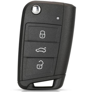 Flip car key shell case fob for vw golf 7 sportsvan gti mk7 passat pup23263 фото №1