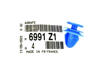 Кліпса штифт оббивка планки двері citroen peugeot 6991z1 оригінал фото №1