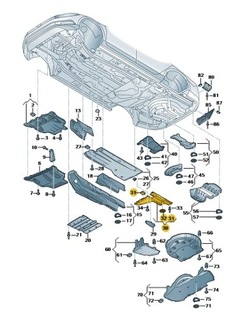 Захист шасі підлоги права passat b8 superb arteon 3q0825102a фото №1