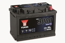 Акумулятор agm старт-стоп yuasa 70ah 760a фото №1