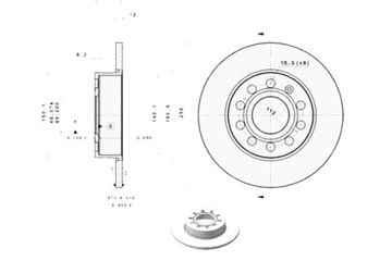 Brembo 08.9488.11 диск гальмівна фото №1