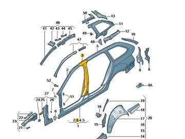 Skoda octavia iii 5e9 обшивка стійка b середнього ліві 5e9809601b оригінал фото №1