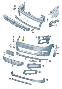 Рама напрямна насадка склоомивача vw golf vii r l фото №1