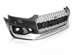 Бампер переднее rs5 серебряный pdc audi a5 16-19 фото №1