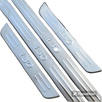 Планки накладки защитные пороговые na пороги hyundai i30 2009-2015 хром фото №1