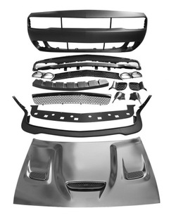 Бампер + капот алюминиевая srt hellcat стиль dodge challenger 2015-2023 фото №1